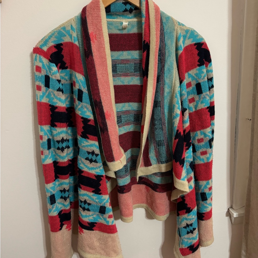 B Sharp women’s Aztec hi lo cardigan